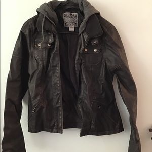 Black leather jacket